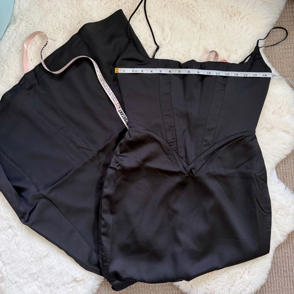 House of CB Satin Corset Maxi Dress M - Black - Picture 4 of 6